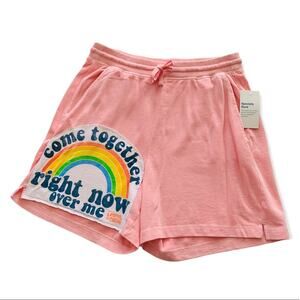 Via Penny Lane Reworked Apparel | The Beatles Come Together Graphic Pink Shorts